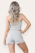 Skort Cargo Style Belted Playsuit Dress with Pockets - Image 9